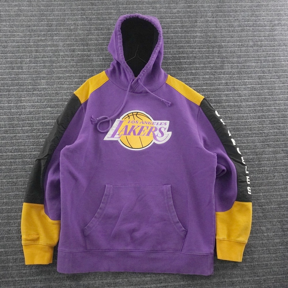 Mitchell & Ness Los Angeles Lakers Hoodie Men XXL Purple Colorblock Pullover